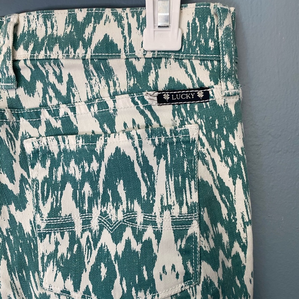 Lucky Brand Charlie Skinny Teal and White pattern - Picture 5 of 6